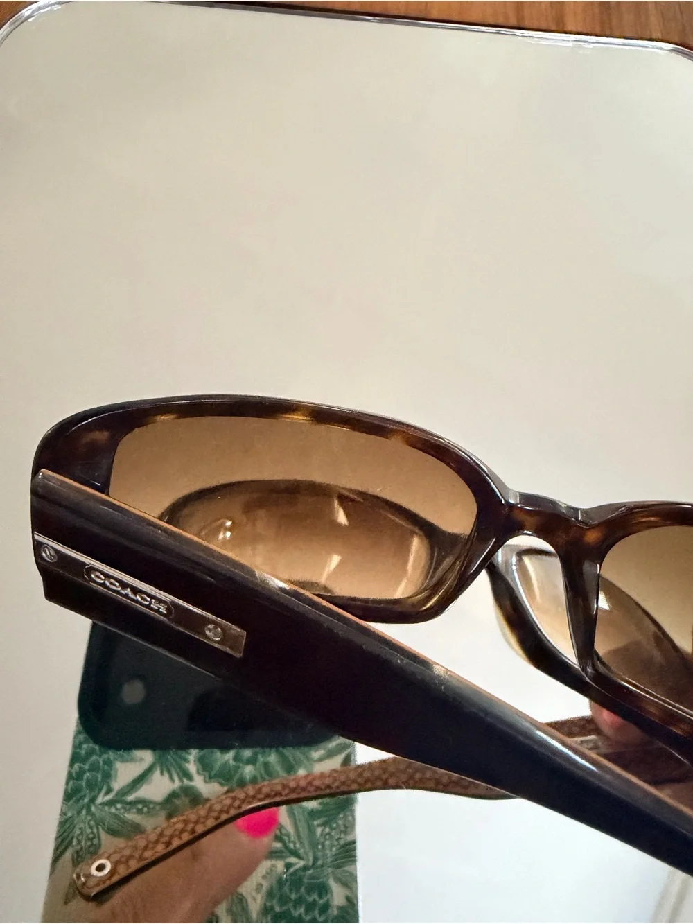 Coach Brown Tortoiseshell Sunglasses with Brown Gradient Lenses - Picture 10 of 14